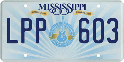 MS license plate LPP603