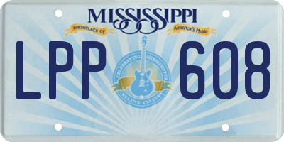 MS license plate LPP608