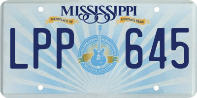 MS license plate LPP645