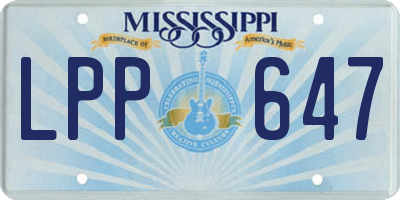 MS license plate LPP647