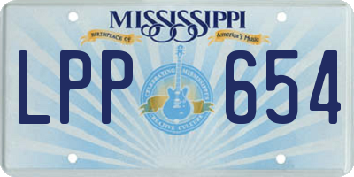 MS license plate LPP654
