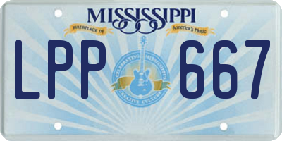 MS license plate LPP667
