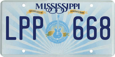 MS license plate LPP668