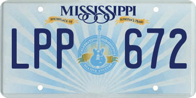 MS license plate LPP672