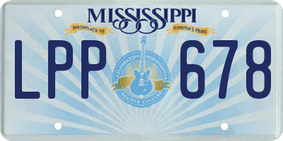 MS license plate LPP678