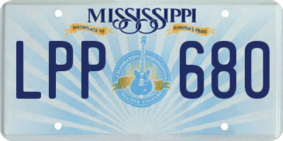 MS license plate LPP680
