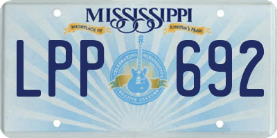 MS license plate LPP692