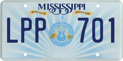 MS license plate LPP701