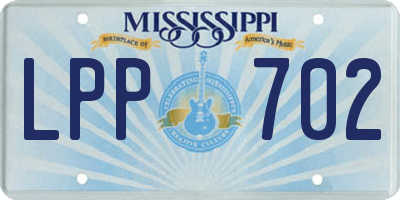 MS license plate LPP702