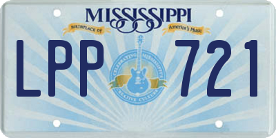 MS license plate LPP721