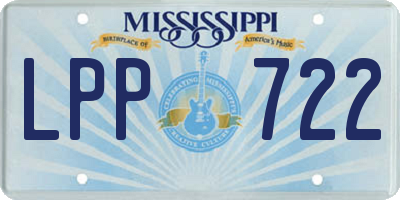 MS license plate LPP722