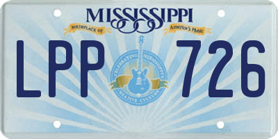 MS license plate LPP726