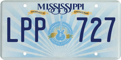 MS license plate LPP727