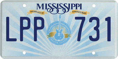 MS license plate LPP731