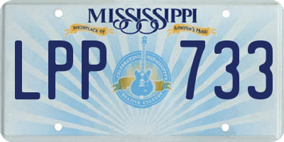 MS license plate LPP733