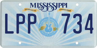 MS license plate LPP734