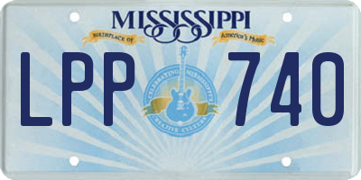 MS license plate LPP740