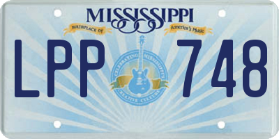 MS license plate LPP748
