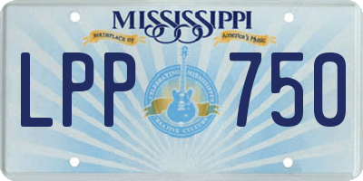 MS license plate LPP750