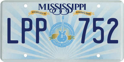 MS license plate LPP752