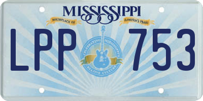 MS license plate LPP753