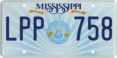 MS license plate LPP758