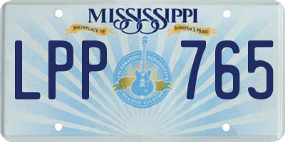 MS license plate LPP765