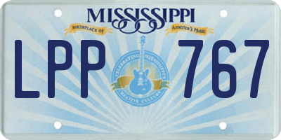 MS license plate LPP767