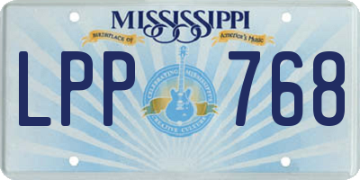 MS license plate LPP768