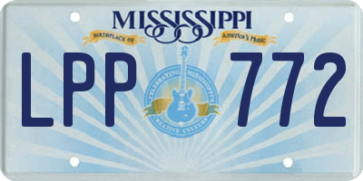MS license plate LPP772