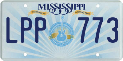 MS license plate LPP773