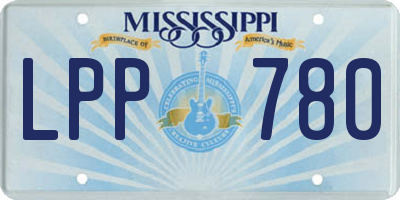 MS license plate LPP780