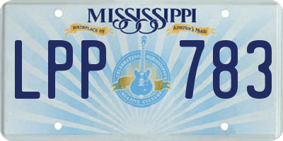 MS license plate LPP783