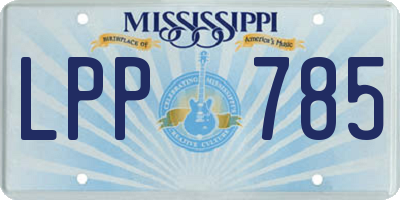 MS license plate LPP785