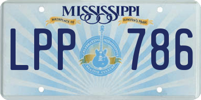 MS license plate LPP786