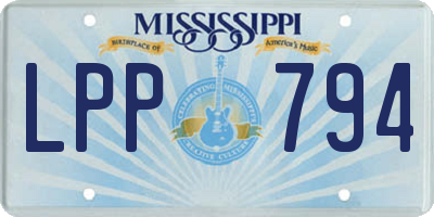 MS license plate LPP794