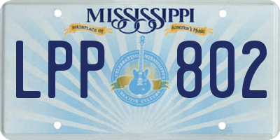 MS license plate LPP802