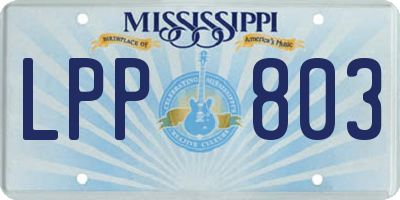 MS license plate LPP803