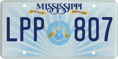 MS license plate LPP807