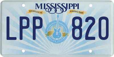 MS license plate LPP820