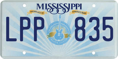 MS license plate LPP835