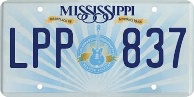 MS license plate LPP837