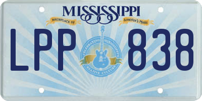 MS license plate LPP838