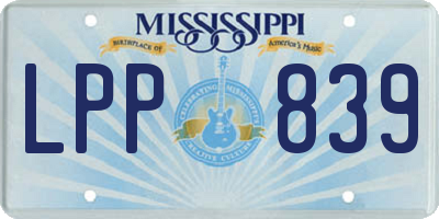 MS license plate LPP839