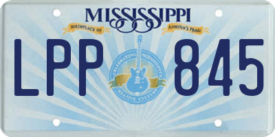 MS license plate LPP845