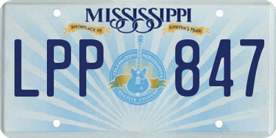 MS license plate LPP847