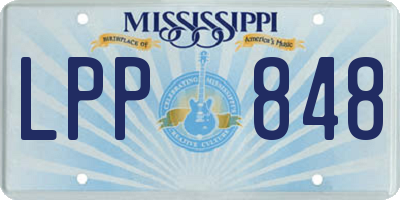 MS license plate LPP848
