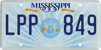 MS license plate LPP849