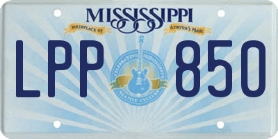 MS license plate LPP850