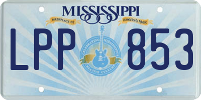 MS license plate LPP853